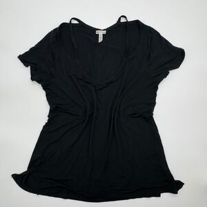 Victorias Secret PINK Super Soft Black Modal V-Neck Short Sleeve Top Medium